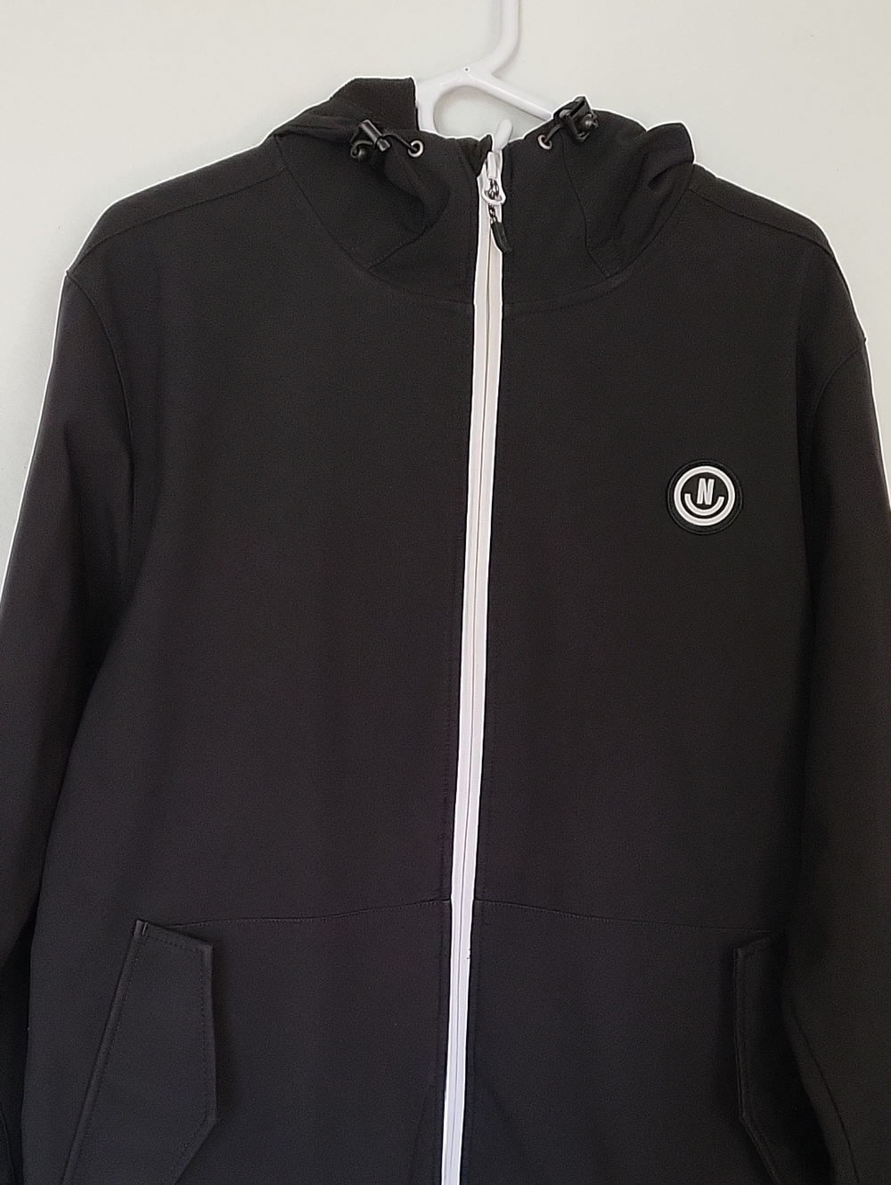 Neff Black Jacket with White Logo and Trim Size M